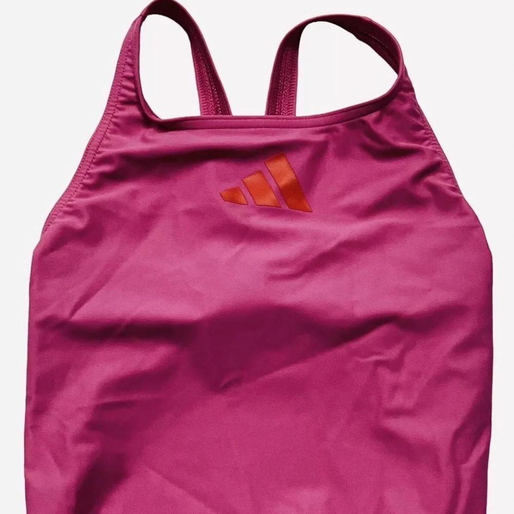 Adidas Girls Athletic Swimsuit Racerback One-piece Fuchsia/Scarlet Size M